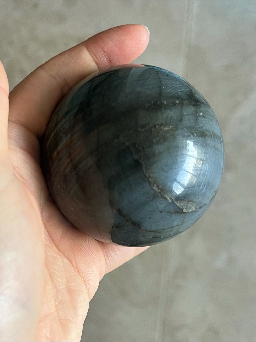 Natural Crystal Stone Polished Flashy Labradorite Ball Sphere 14.1oz Healing